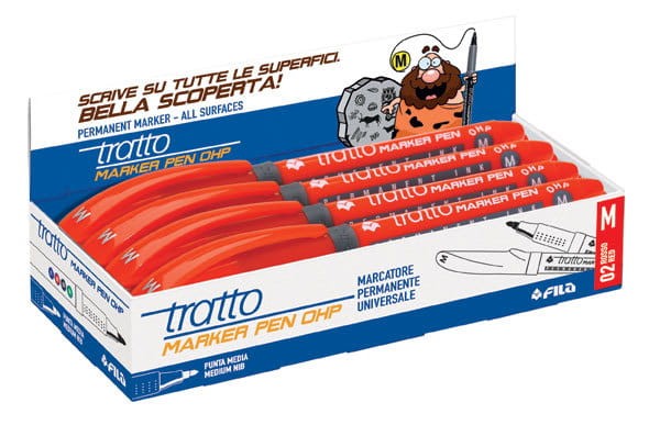 Marker (pisak) permanentny z tuszem na bazie alkoholu - czerwony - Lyra - w opakowaniu