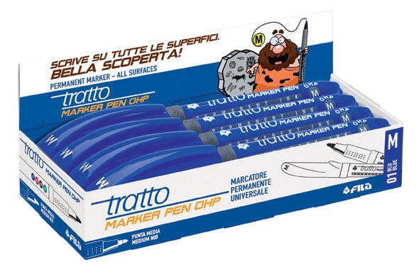 Marker (pisak) permanentny z tuszem na bazie alkoholu - niebieski - Lyra - w opakowaniu