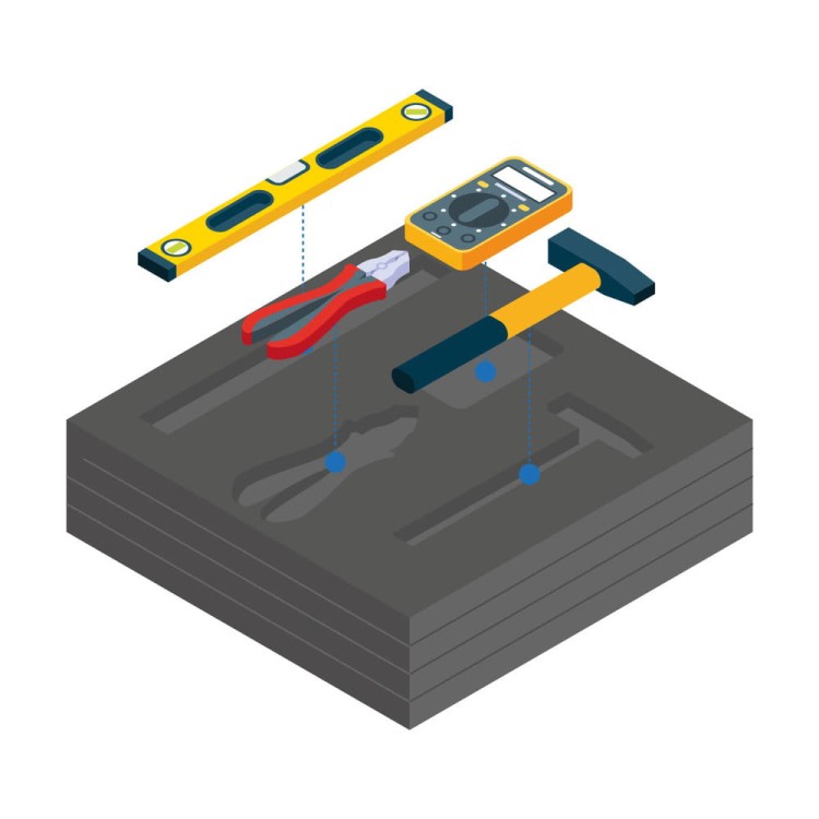 Pianka do wózków i szuflad narzędziowych 580x480 mm grafitowa LeanFoam - 1