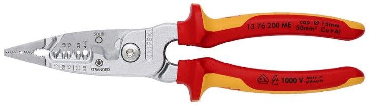 Wielofunkcyjne szczypce dla elektryków 5 w 1 Model metryczny dwukomponentowe izolowane rękojeści wg VDE Knipex - 1
