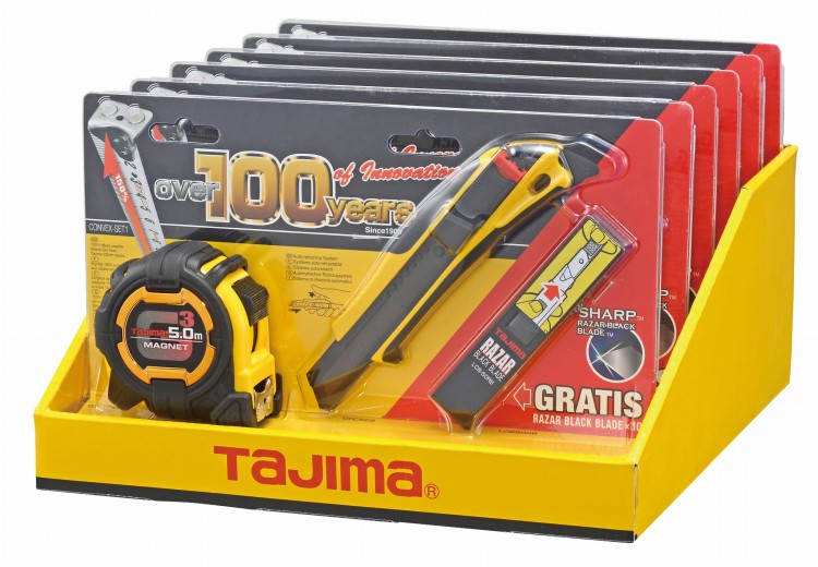 Zestaw Tajima CONVEX SET1 - Miarka G3M750, nóż DFC569 i ostrza LCB50RBC - 2