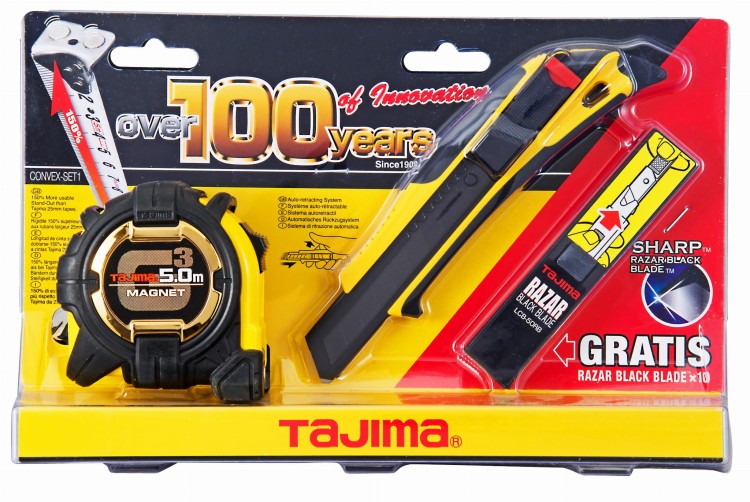 Zestaw Tajima CONVEX SET1 - Miarka G3M750, nóż DFC569 i ostrza LCB50RBC - 1