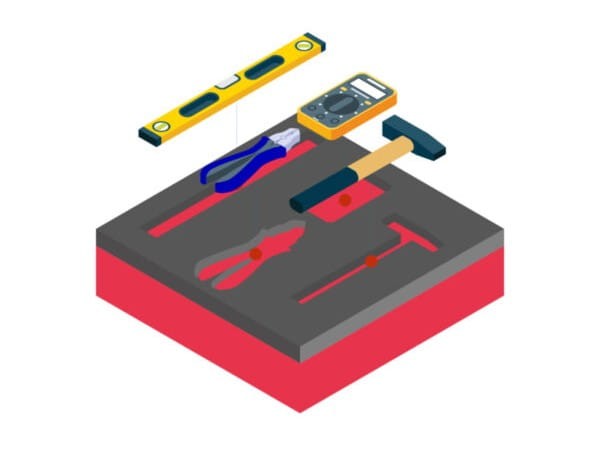 Pianka grafitowo-czerwona 580x480x40 mm do szuflad i wózków - 1