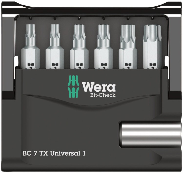 Bity (groty) nierdzewne w zestawie Bit-Check 7 TX Universal 1, 7 części Wera - 2