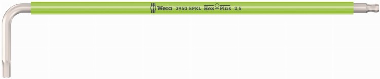 Klucz imbusowy trzpieniowy długi ze stali nierdzewnej z kulką, metryczny 3950 SPKL Multicolor Wera - 1