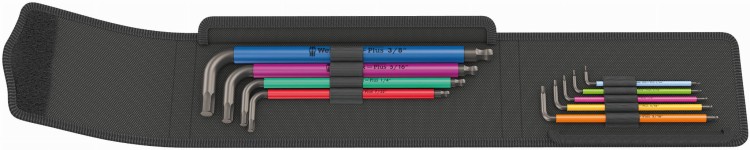 Klucze trzpieniowe z kulką BlackLaser, calowe, 9 część 950/9 Hex - Plus Multicolour Imperial Wera - 1