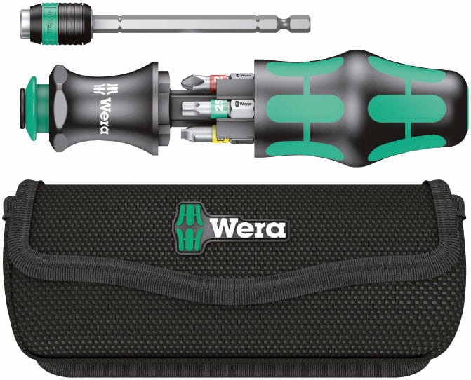 Rękojeść z uchwytem do bitów (grotów) 1/4" z magnesem + 6 bitów Wera Kraftform Kompakt 20 Tool Finder 1 - 1