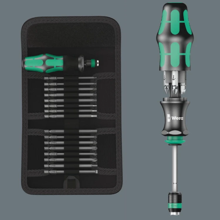 Rękojeść z uchwytem do bitów (grotów) 1/4" z magnesem + 6 bitów Wera Kraftform Kompakt 20 Tool Finder 1 - 14