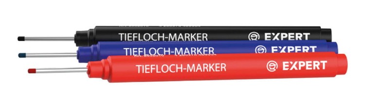 Marker do głębokich otworów Expert - trzy kolory