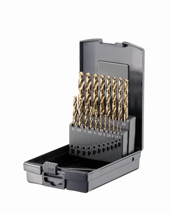 Zestaw wierteł krętych kobaltowych do metalu HSSE CO5 DIN 338 TYP VA Premium DKM  2912-2019 - 19 - częściowy