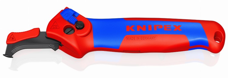 Nóż do usuwania izolacji ze stopką prowadzącą i funkcją grzechotki Knipex 16 50 145 SB - 3