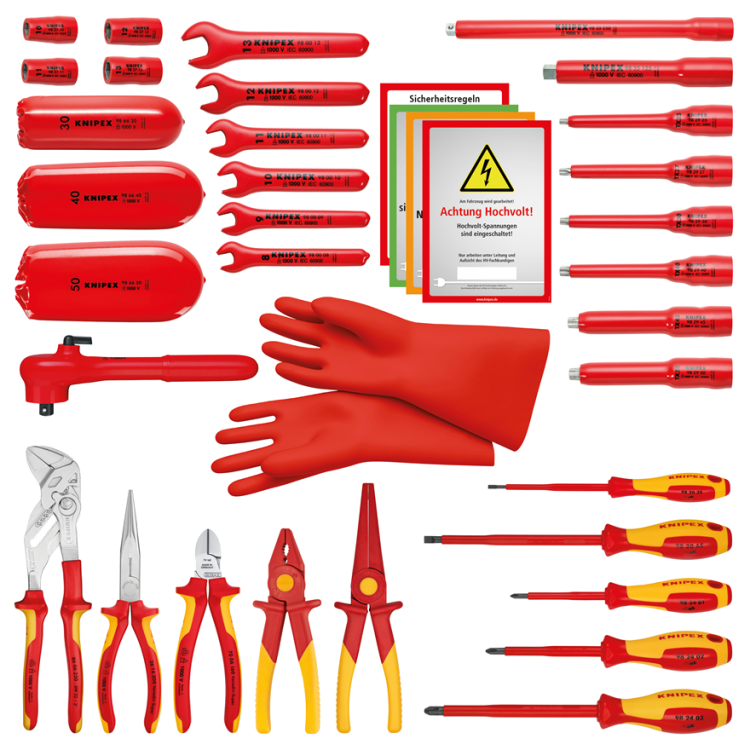 Walizka narzędziowa Basic do pojazdów elektrycznych Knipex 00 21 05 EV - zawartość walizki