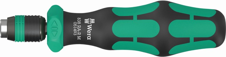 Rękojeść z uchwytem do bitów 838 RA-R M, z funkcją grzechotki, 1/4", 1/4" x 123.5 mm Wera - 4