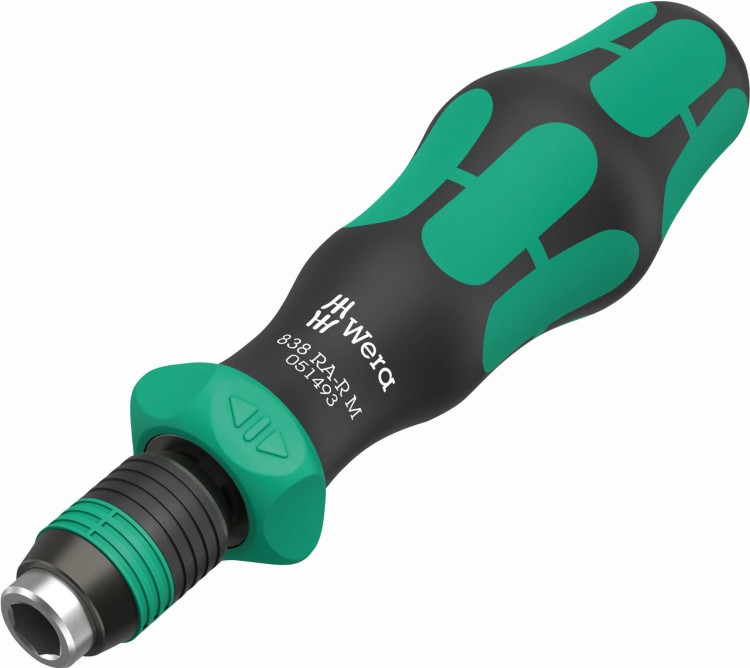 Rękojeść z uchwytem do bitów 838 RA-R M, z funkcją grzechotki, 1/4", 1/4" x 123.5 mm Wera - 2