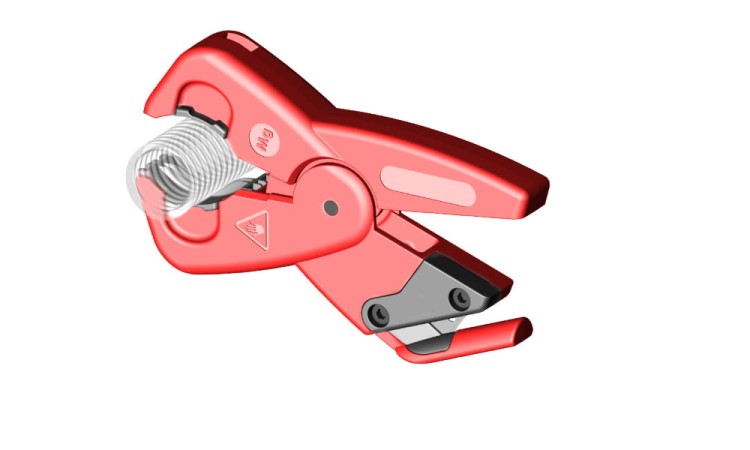 Obcinak do rur falistych z tworzywa sztucznego 14-45 mm Montero E612-1445 - w użyciu