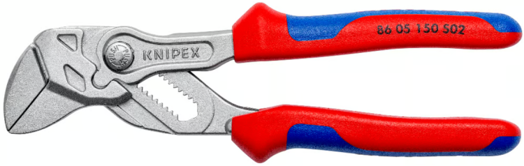 Szczypce klucz nastawne z chropowatymi szczękami rękojeści dwukomponentowe Knipex 86 05 150 S02- 2
