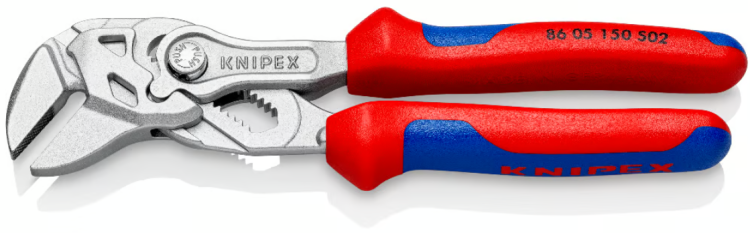 Szczypce klucz nastawne z chropowatymi szczękami rękojeści dwukomponentowe Knipex 86 05 150 S02 - 3