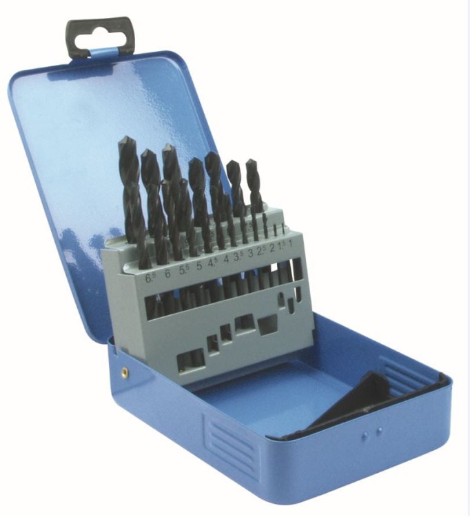 Zestaw wierteł krętych walcowanych do metalu HSS DIN 338 19-cz. lub 25-cz DKM  - zestaw 19- cz