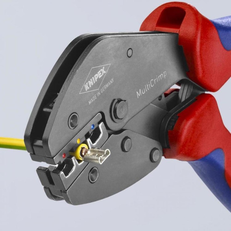 Szczypce zagniatające (praska) z wymiennymi matrycami do końcówek kablowych MultiCrimp® Knipex 97 33 LE  - 12
