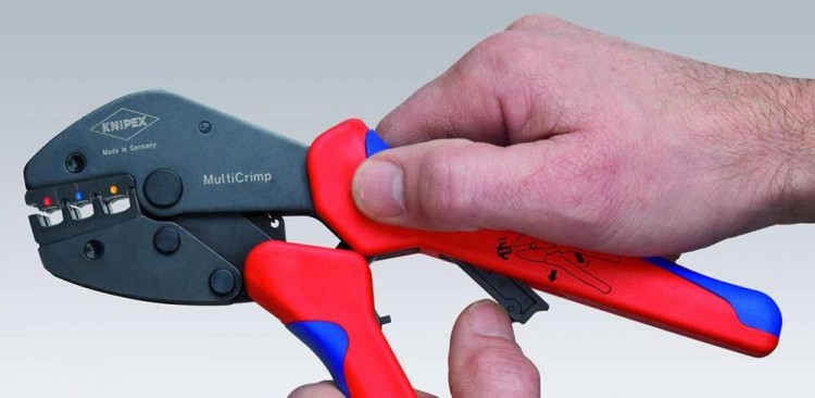 Szczypce zagniatające (praska) z wymiennymi matrycami do końcówek kablowych MultiCrimp® Knipex 97 33 LE  - 3