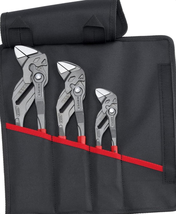 Zestaw szczypce-klucz nastawne do śrub i nakrętek PCW, 3-cz. Knipex 00 19 55 S11
