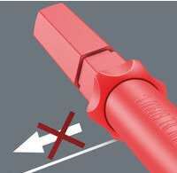 Wymienny trzpień izolowany Kraftform Kompakt VDE 68 i Take it easy Wera - Sześciokątny kołnierz zabezpiecza przed uciążliwym staczaniem