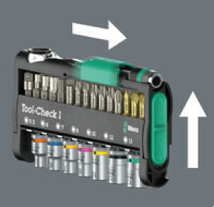 Zestaw narzędzi Tool-Check 1, 38 części Wera - Bezpieczne przechowywanie