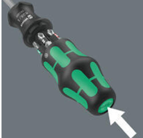 Zestaw rękojeść z bitami (grotami) Kraftform Kompakt 27 Set 1 Christmas 2025 w świątecznym opakowaniu prezentowym Wera - uchwyt na bity z  magazynkiem na bity