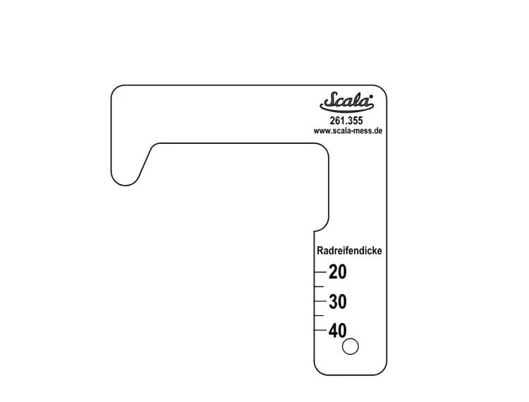 Miernik testowy do grubości koła kolejowego 261.355 Scala