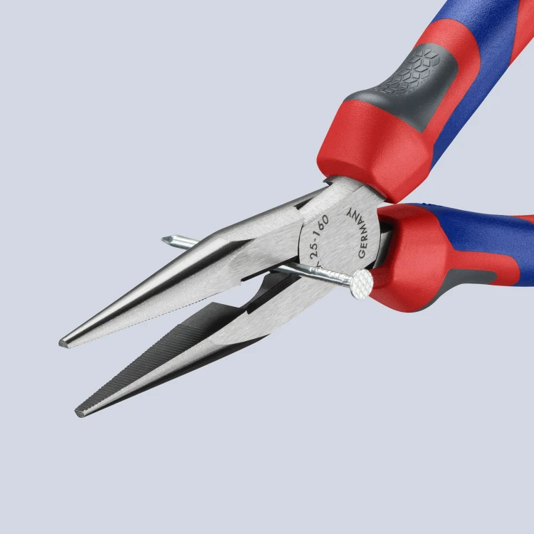 Szczypce półokrągłe (telefoniczne) proste, rękojeści dwukomponentowe Knipex 25 02 / 25 05  - 5