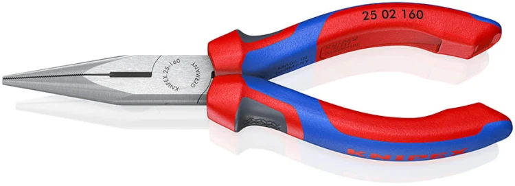 Szczypce półokrągłe (telefoniczne) proste, rękojeści dwukomponentowe Knipex 25 02 / 25 05  - 1