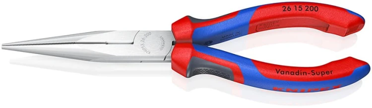 Szczypce półokrągłe (telefoniczne) wydłużone proste, rękojeści dwukomponentowe Knipex 26 12 / 26 15 - 13