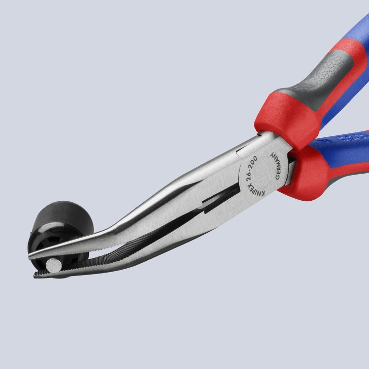 Szczypce półokrągłe (telefoniczne) wydłużone wygięte, rękojeści dwukomponentowe Knipex 26 22 /26 25 - w użyciu 3