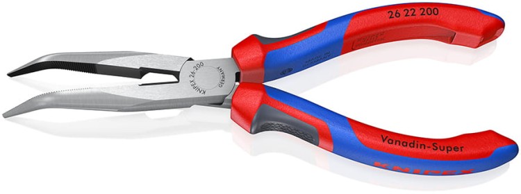 Szczypce półokrągłe (telefoniczne) wydłużone wygięte, rękojeści dwukomponentowe Knipex 26 22 /26 25 - 1