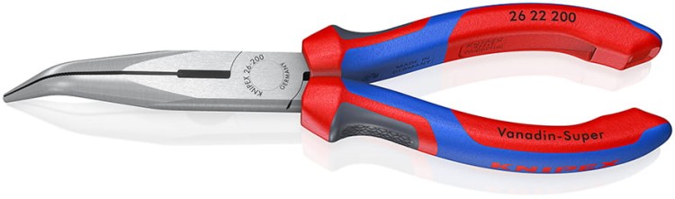 Szczypce półokrągłe (telefoniczne) wydłużone wygięte, rękojeści dwukomponentowe Knipex 26 22 /26 25 - 3