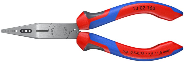 Szczypce wydłużone dla elektryków "4 w 1", rękojeści dwukomponentowe Knipex 13 02 160 - 1