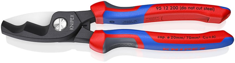 Nożyce do cięcia kabli i przewodów, rękojeści dwukomponentowe Knipex 95 12 200 - 3