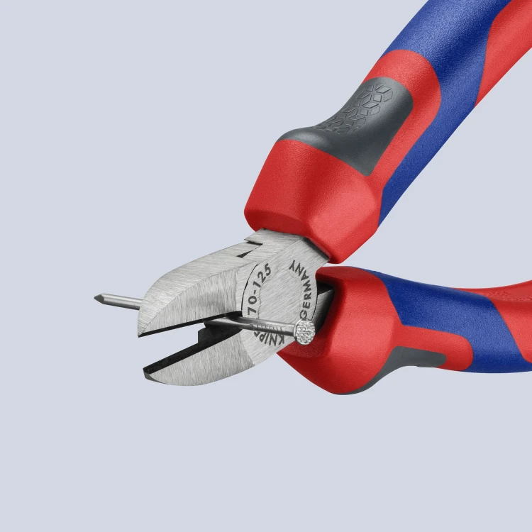 Szczypce tnące boczne do tworzywa, rękojeści dwukomponentowe Knipex 72 02 - 3