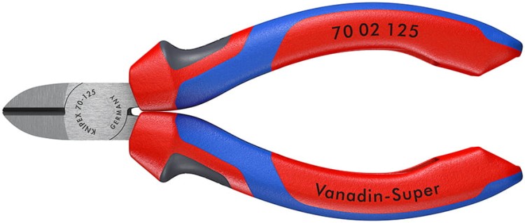 Szczypce tnące boczne do tworzywa, rękojeści dwukomponentowe Knipex 72 02 - 1