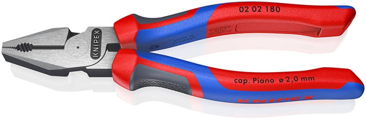 Szczypce uniwersalne (kombinerki) wzmocnione, rękojeści dwukomponentowe Knipex 02 02 / 02 05 - 3