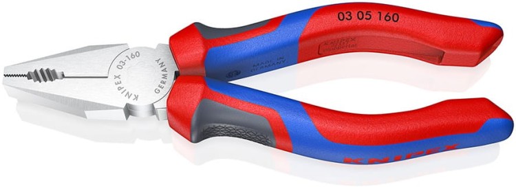 Szczypce uniwersalne (kombinerki), rękojeści dwukomponentowe Knipex 03 02 / 03 05 - 7