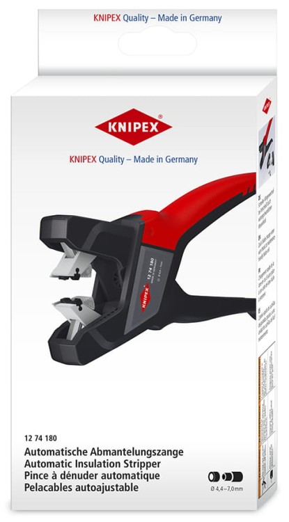 Ściągacz izolacji od 4,4 do 7,5 mm samonastawny 175 mm Knipex 12 74 180 - w użyciu 8