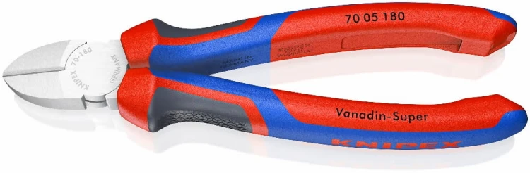 Szczypce tnące boczne (obcinaczki), rękojeści dwukomponentowe Knipex 70 02 / 70 05 - 10