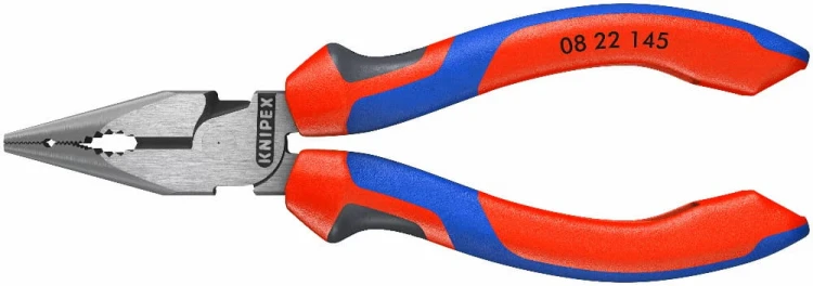Szczypce uniwersalne (kombinerki) z ostro zakończonymi szczękami, dwukomponentowe Knipex 08 22 145 -1