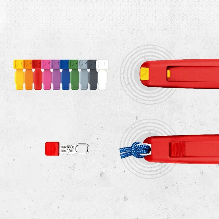 Klipsy oznaczeniowe fioletowe ColorCode Clips Knipex 00 61 10 CV - w użyciu 4