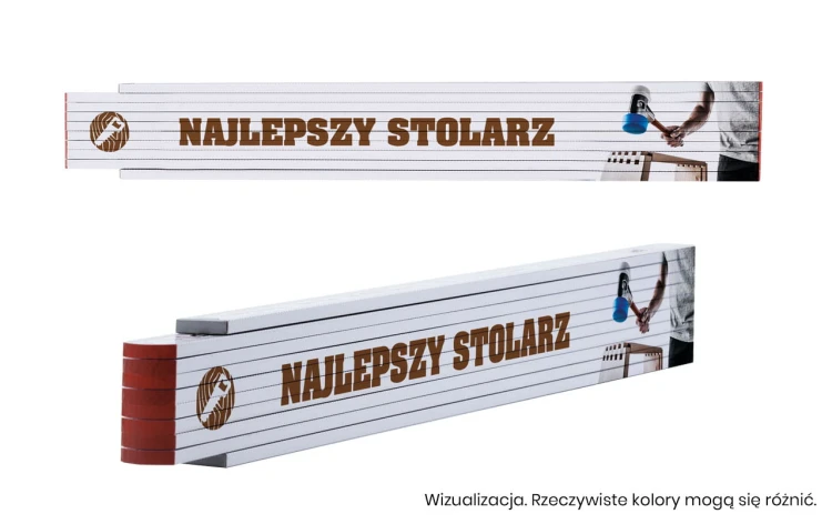 Miara drewniana składana 2 m, z nadrukiem Najlepszy Stolarz Stabila CAR-35