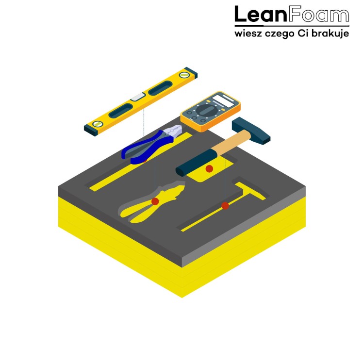 Pianka grafitowo-żółta 580x480x40 mm do szuflad i wózków - 1