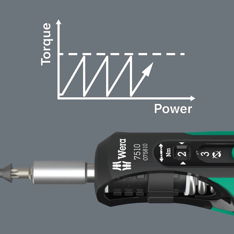 Zestaw narzędzi Safe-Torque Speed 7510/14 do płytek wymiennych z węglika spiekanego; 14 części Wera - Słyszalny i wyczuwalny mechanizm