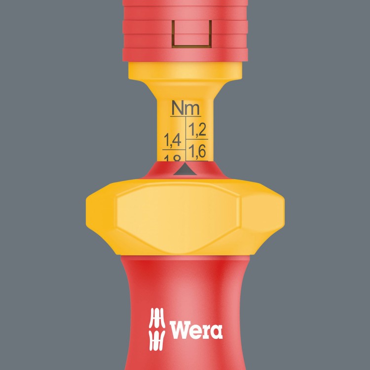 Kraftform Kompakt VDE 16 Torque 1;2-3;0 Nm extra slim 1 Tool Finder; 16 części Wera - Łatwa do odczytu skala