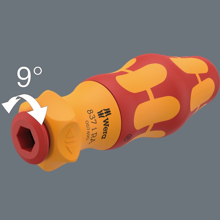 Zestaw narzędzi Kraftform Kompakt VDE 17 extra slim 2 Tool Finder; 17 części Wera - rękojeść z uchwytem trzpieni wymiennych 837 i RA z funkcją grzechotki